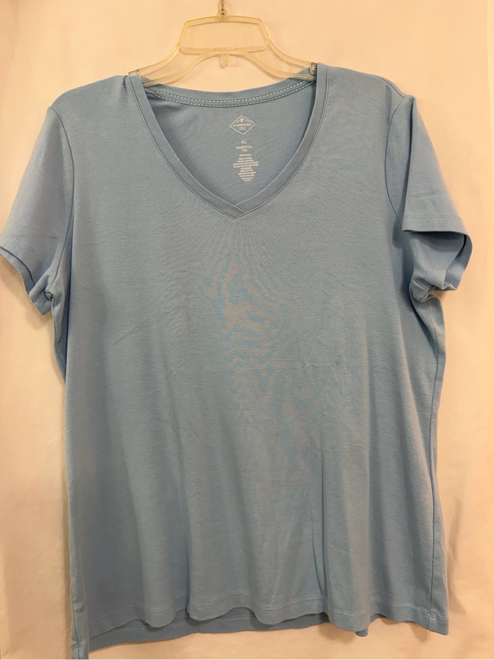 St. John's Bay Light Blue V-Neck Short Sleeve Tee